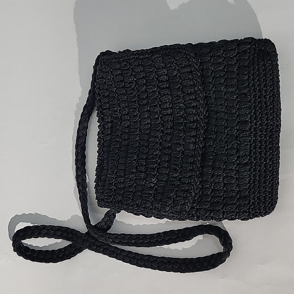 Charter Club Women's Black Woven Crossbody